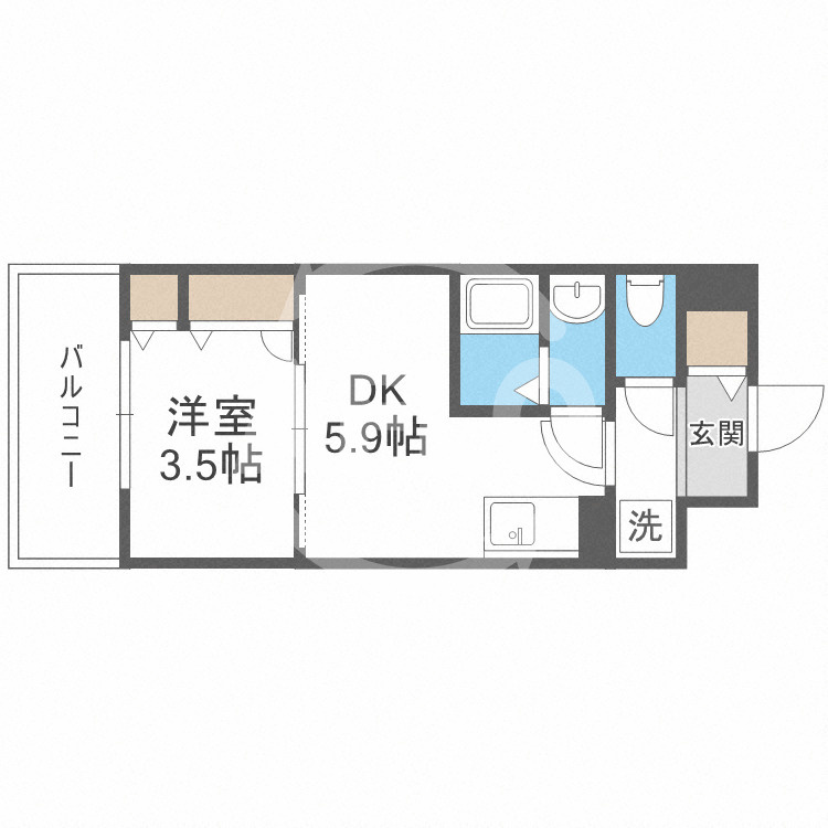 サムティ福島Rufle(ルフレ)の間取り|サムティ福島Rufle(ルフレ)　開放感ある間取り