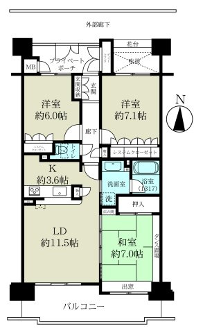 グローリオ南仙台の間取り|各居室に収納スペースは豊富、居室・食堂と和室をつなげれば、さらにワイドな空間に。