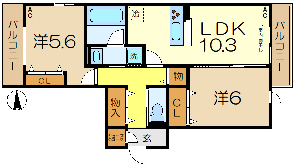 【間取り】 | BelleClair杉田WEST