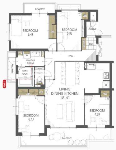 東急ドエルアルス藤白台の間取り|4LDKの物件です