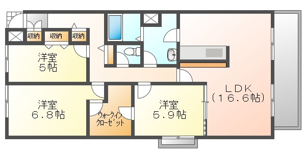 Ｈｉｌｌ　Ｔｏｐ津島の間取り