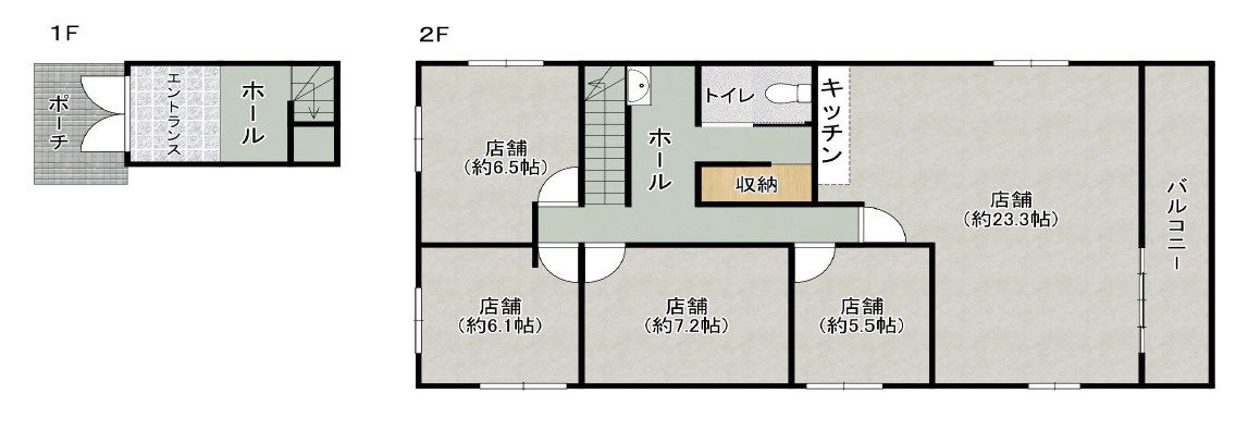 栗東市下鈎の店舗事務所の間取り