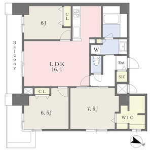 神戸市東灘区住吉本町１丁目の賃貸マンションの間取り