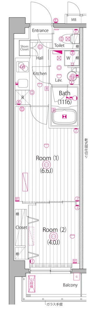 新宿区北新宿３丁目の賃貸マンションの間取り|間取り