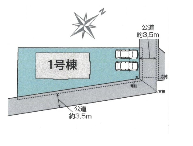 仲介手数料無料　鴻巣市吹上本町2丁目6-9　新築戸建　全１棟の区画図