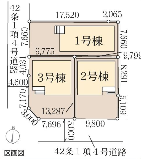 長野市丹波島２丁目の新築一戸建の区画図|3区画あります！