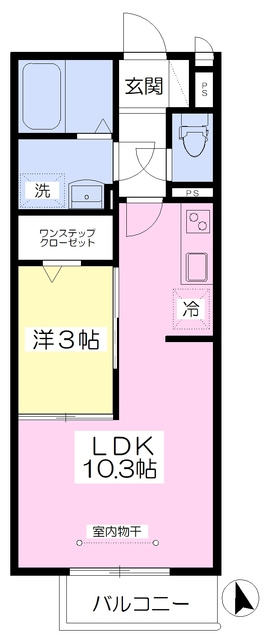 グリーンハイツKの間取り|使い勝手の良い間取りです♪