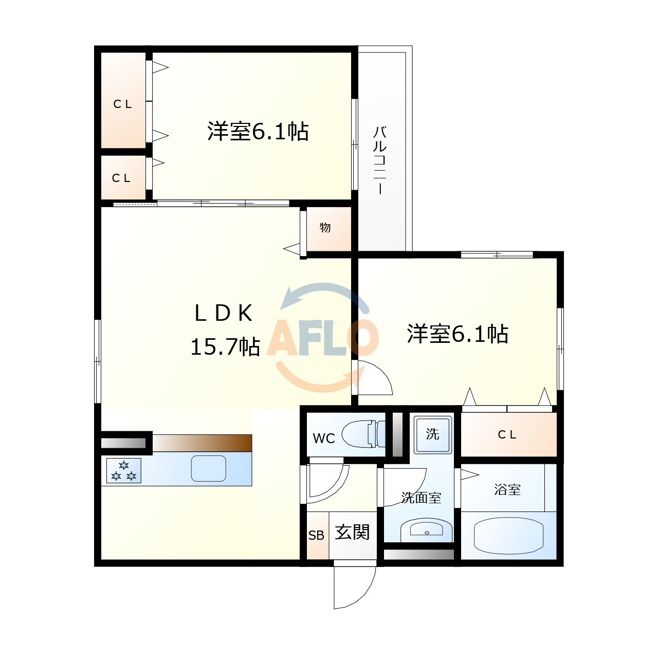 ザ・バンダイ　住吉小学校の間取り|ザ・バンダイ　間取り