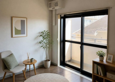【洋室】 | ライオンズマンション相模原南台 | 洋室は6.0帖の広さを確保しており、全居室6帖以上のゆとりある間取り設計です。フローリング仕上げでお手入れも楽々行えます。南東向きの角部屋のため、日当たりと風通しの良さが感じられるお部屋です。