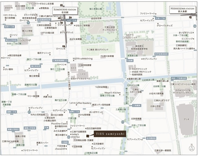 タイズ住吉の地図