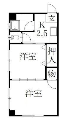 常盤マンションの間取り|間取りです。