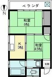 ２面採光の２ＤＫ