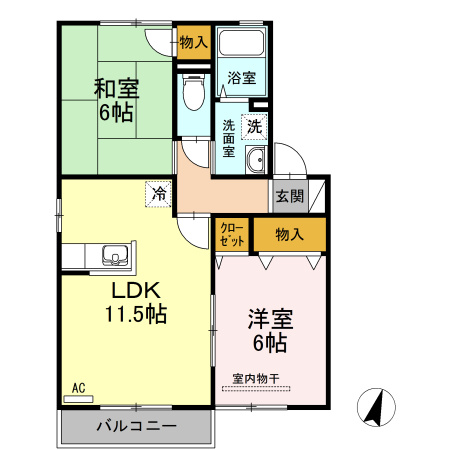 ピュア　A棟の間取り
