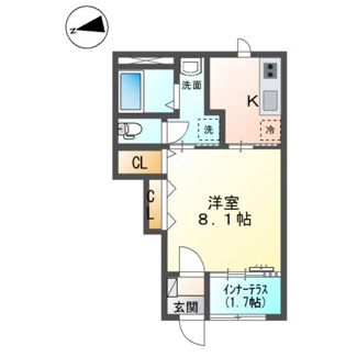 【間取り】 | （仮）スターテラスⅡ小山町１Ｋ・１ＬＤＫ