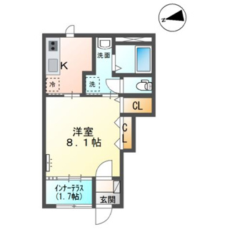 【間取り】 | （仮）スターテラスⅡ小山町１Ｋ・１ＬＤＫ