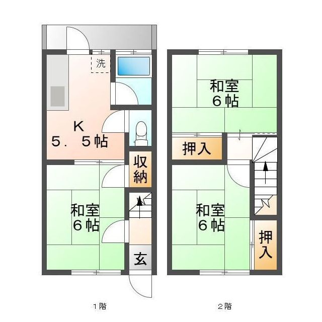 岐阜市鷺山のアパートの間取り