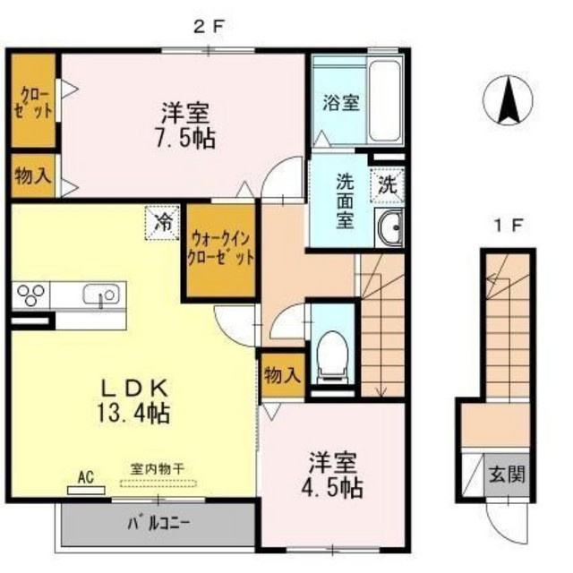 羽島郡笠松町円城寺のアパートの間取り