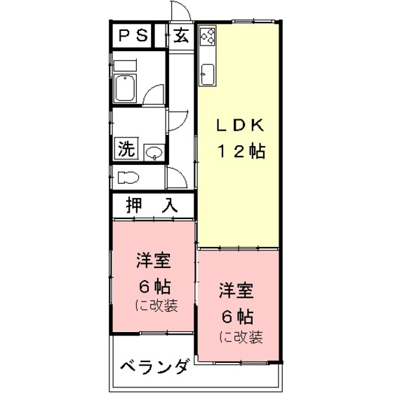 岐阜市福光西１丁目のアパートの間取り