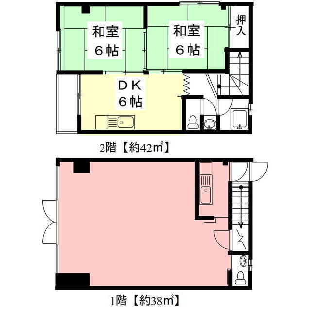 岐阜市西島町の店舗一部の間取り