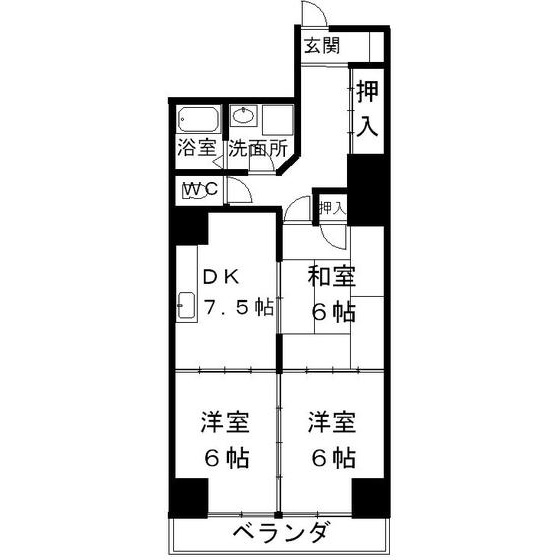 サンライズ大野の間取り