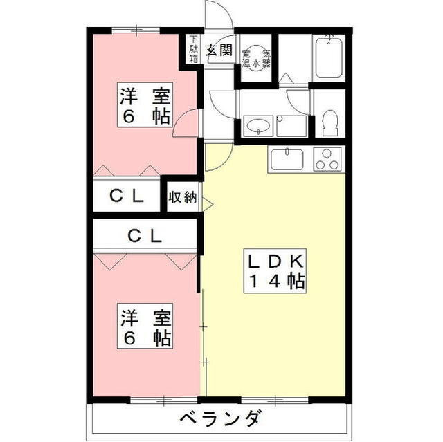 岐阜市鷺山東１丁目のアパートの間取り