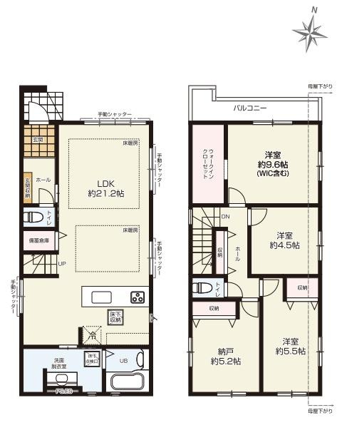 横浜市港北区仲手原２丁目の新築一戸建の間取り|ゆとりのある4LDKのお部屋です！
お気軽にお問い合わせください。