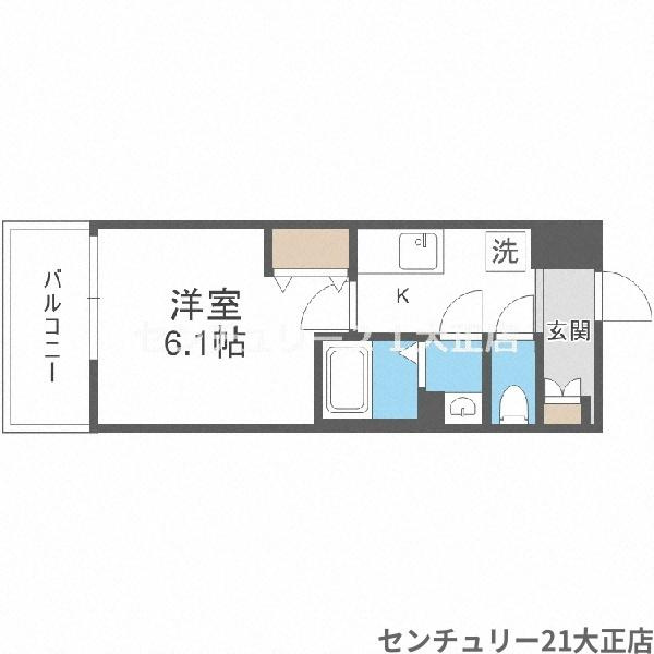 VITA弁天町の間取り|★1K★
