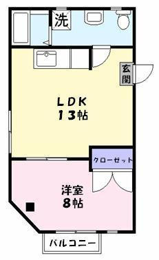 【間取り】 | ラフェスタ旗ヶ崎 | 【１ＬＤＫ】