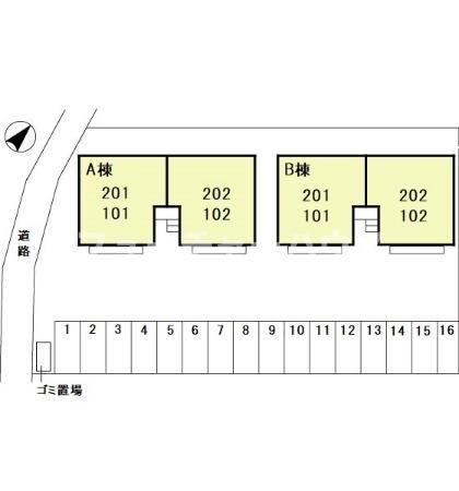 アトリオ　Ａ・Ｂの区画図
