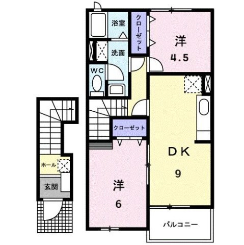 【間取り】 | ブラウンヴィラＢ