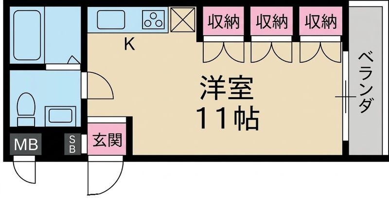 キューブ武庫川Ⅰの間取り