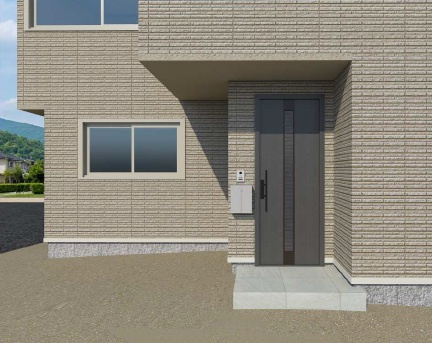 岡山市北区大元２丁目のアパートのエントランス|イメージパース