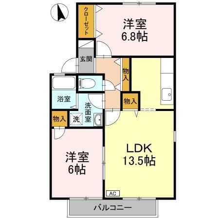 ルミナス山城　B棟の間取り