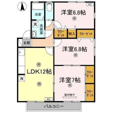 ルミナス山城　A棟の間取り