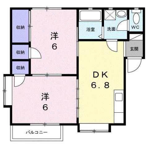 クエストイナバＢの間取り