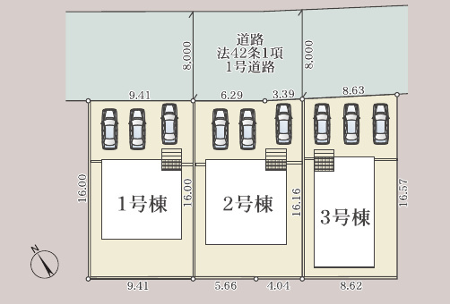 クレイドルガーデン嬉野市嬉野町下宿 第5 3号棟の区画図