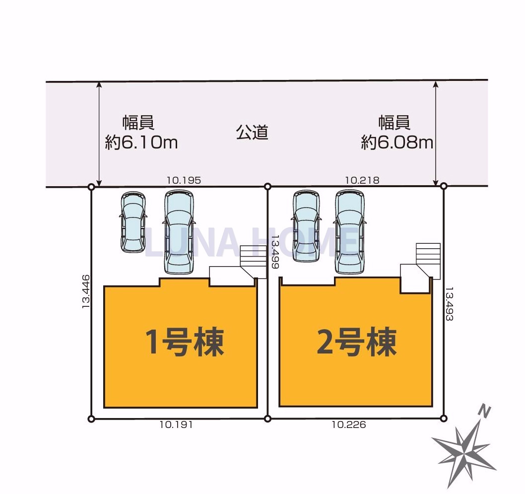 牛久市南1期　新築戸建　1号棟の区画図