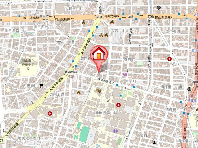 アルバ鹿田の地図
