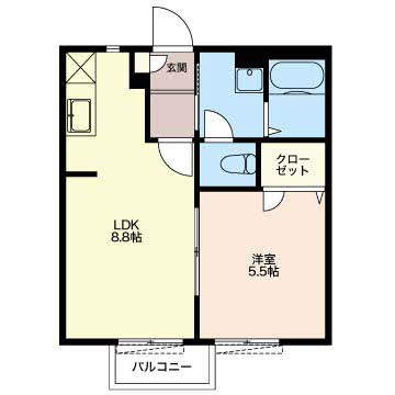 【間取り】 | プランドール小浜Ｂ
