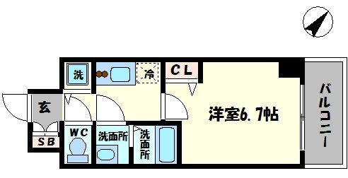 プレサンス難波ラフィーネの間取り|プレサンス難波ラフィーネ　間取り