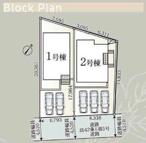 【横浜市旭区中希望が丘55-3全2棟新築戸建て】★仲介手数料無料★（希望ケ丘小学校・南希望が丘中学校）の区画図