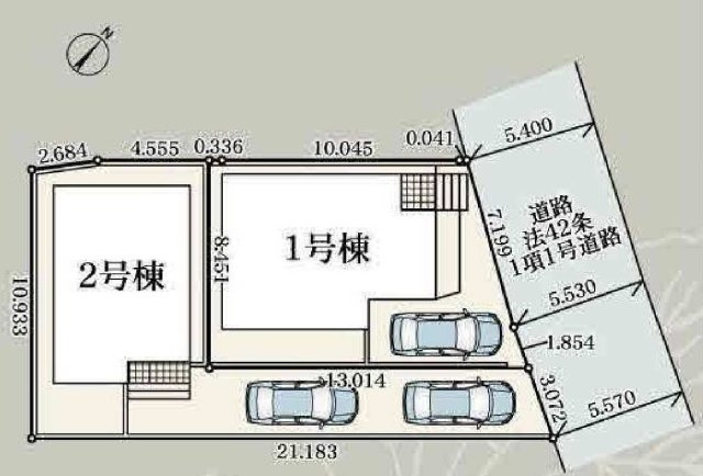 【横浜市旭区川井本町6-21全2棟新築戸建て】★仲介手数料無料★（川井小学校・都岡中学校）の区画図