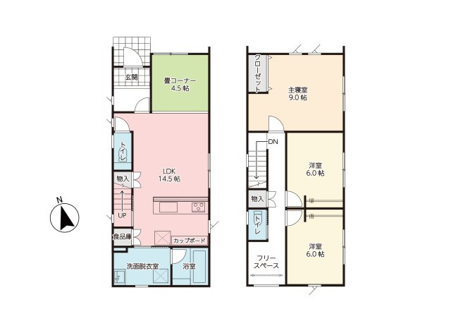【間取り】 | 【新築分譲住宅　～Sumika～】　リリーフ柏木　☆全1棟☆ | 3080万円、3LDK、土地面積139.98m2、建物面積98.26m2