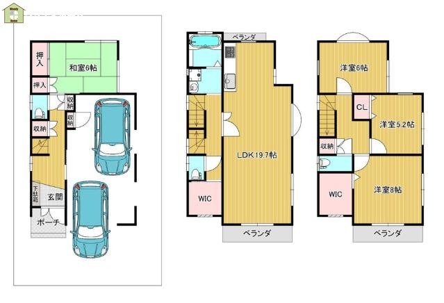 川口市前上町　中古一戸建ての間取り