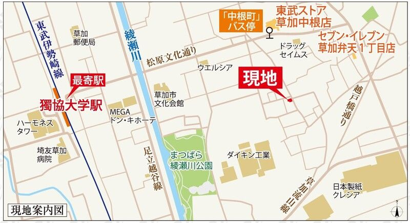 b’CASA獨協大学re-bornの地図