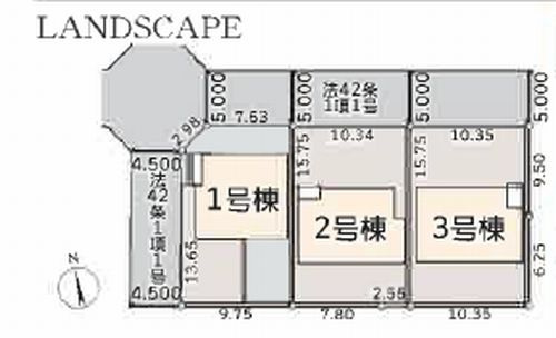 【仲介手数料０円】伊勢原市下落合　新築一戸建て　全3棟の区画図|伊勢原市下落合　新築一戸建て　全3棟