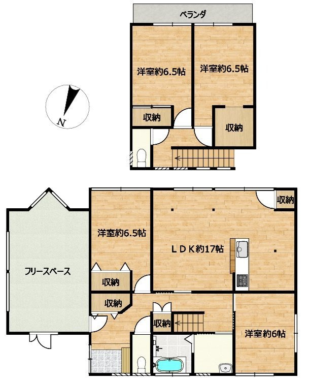 都城市山之口町花木の中古一戸建の間取り