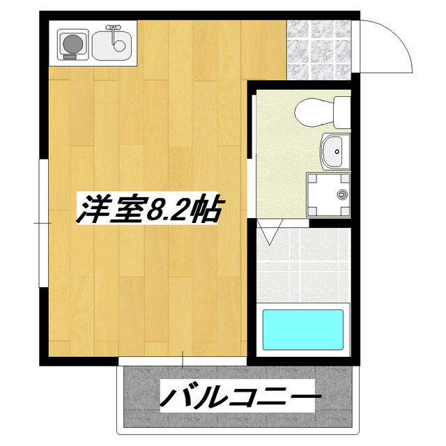 アパートメント新小岩Ｂの間取り|使いやすい1Rタイプ。