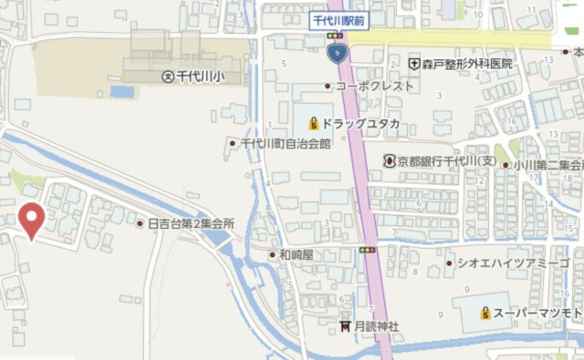 亀岡市千代川町湯井艮筋　土地の地図