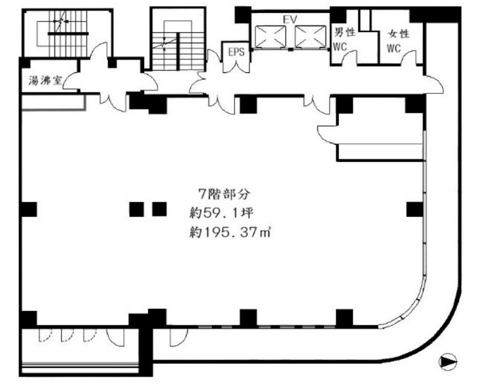 大阪市中央区北久宝寺町２丁目の事務所の間取り